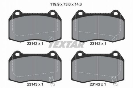 Комплект тормозных колодок, дисковый тормоз TEXTAR 2314201 (фото 1)