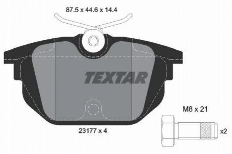 Комплект гальмівних колодок, дискове гальмо TEXTAR 2317703 (фото 1)
