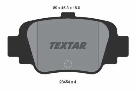 Гальмівні колодки, дискове гальмо (набір) TEXTAR 2345401