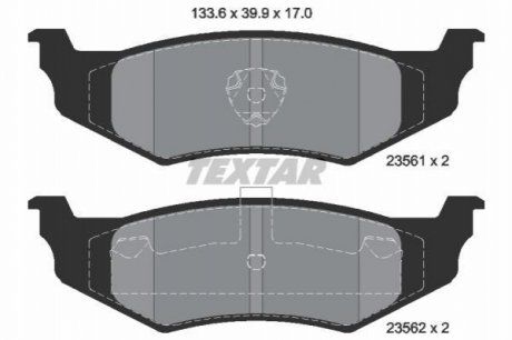 Комплект гальмівних колодок, дискове гальмо TEXTAR 2356102 (фото 1)