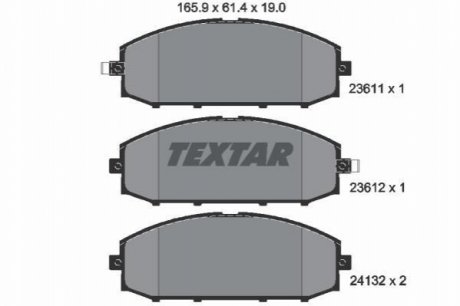 Комплект гальмівних колодок, дискове гальмо TEXTAR 2361101 (фото 1)