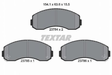Комплект гальмівних колодок, дискове гальмо TEXTAR 2378401
