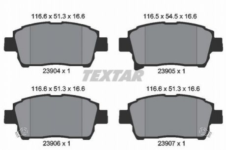 Комплект гальмівних колодок, дискове гальмо TEXTAR 2390401 (фото 1)