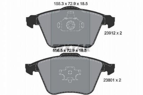 Комплект гальмівних колодок, дискове гальмо TEXTAR 2391201