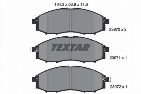 Комплект тормозных колодок, дисковый тормоз TEXTAR 2397001
