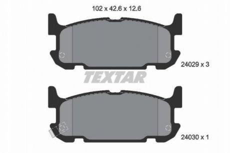 Комплект тормозных колодок, дисковый тормоз TEXTAR 2402901 (фото 1)