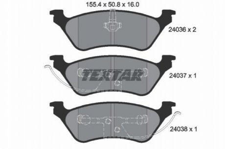 Комплект гальмівних колодок, дискове гальмо TEXTAR 2403601
