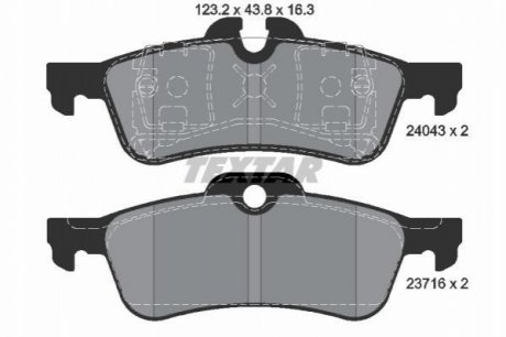 Комплект тормозных колодок, дисковый тормоз TEXTAR 2404301 (фото 1)