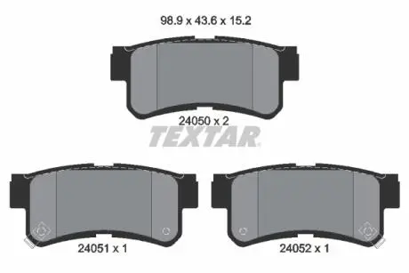 Комплект гальмівних колодок, дискове гальмо TEXTAR 2405001