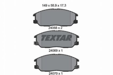 Комплект тормозных колодок, дисковый тормоз TEXTAR 2406801 (фото 1)