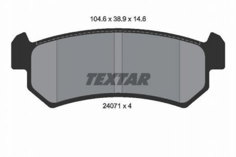Комплект гальмівних колодок, дискове гальмо TEXTAR 2407101 (фото 1)
