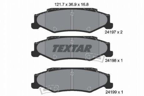 Комплект гальмівних колодок, дискове гальмо TEXTAR 2419701