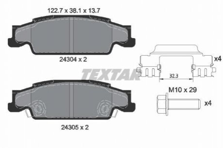 Гальмівні колодки TEXTAR 2430402