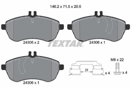 Гальмівні колодки TEXTAR 2430682