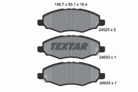 Комплект гальмівних колодок, дискове гальмо TEXTAR 2452301 (фото 1)