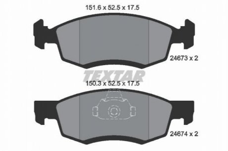 Комплект тормозных колодок, дисковый тормоз TEXTAR 2467301 (фото 1)