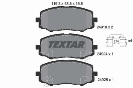 Комплект тормозных колодок, дисковый тормоз TEXTAR 2491001 (фото 1)