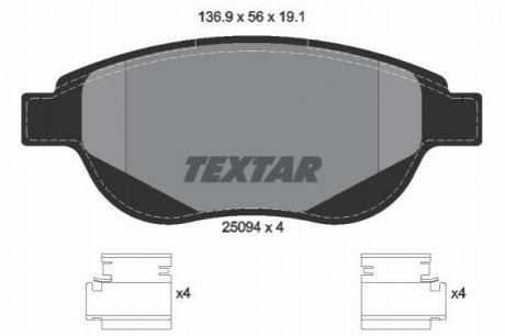 Тормозные колодки TEXTAR 2509401 (фото 1)