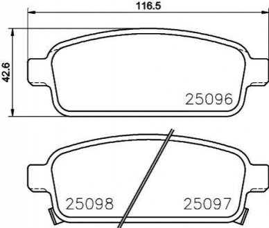 Комплект тормозных колодок, дисковый тормоз TEXTAR 2509606 (фото 1)