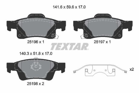 Гальмівні колодки TEXTAR 2519603