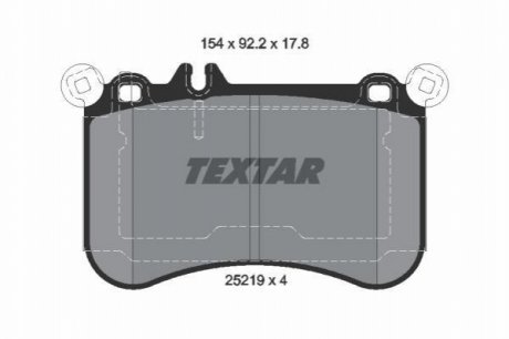 Комплект тормозных колодок, дисковый тормоз TEXTAR 2521902 (фото 1)