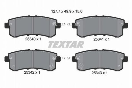 Комплект тормозных колодок, дисковый тормоз TEXTAR 2534001