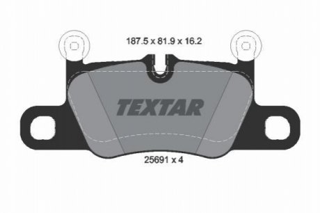 Комплект тормозных колодок, дисковый тормоз TEXTAR 2569101 (фото 1)
