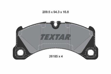 Колодки тормозные (передние) porsche macan 14-18 (r18) (brembo) TEXTAR 2618501 (фото 1)