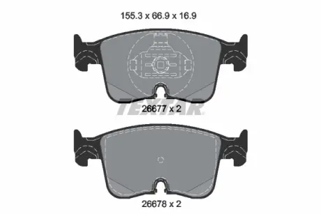 Колодки гальмівні (передні) Audi A3 2.0 TDI 20-VW Caddy 1.5 TSi EVO 2.0 TDi 20-(ATE) TEXTAR 2667701