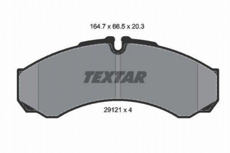 Комплект гальмівних колодок, дискове гальмо TEXTAR 2912112 (фото 1)