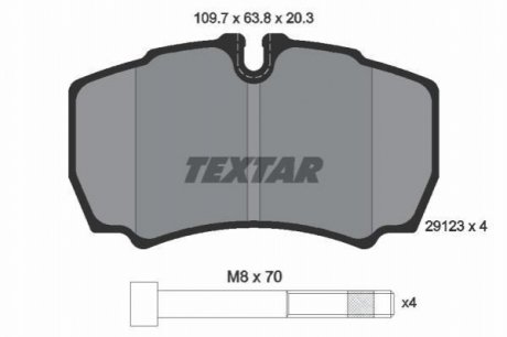 Комплект тормозных колодок, дисковый тормоз TEXTAR 2912303 (фото 1)