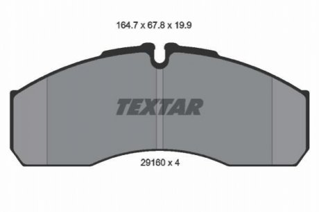 Комплект гальмівних колодок, дискове гальмо TEXTAR 2916002