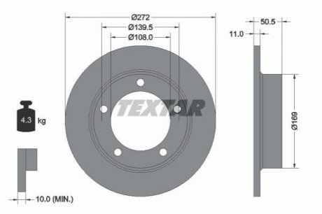 Передний тормозной диск TEXTAR 92019900