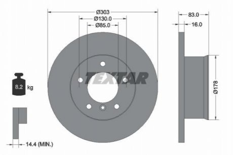 Передний тормозной диск TEXTAR 92020300
