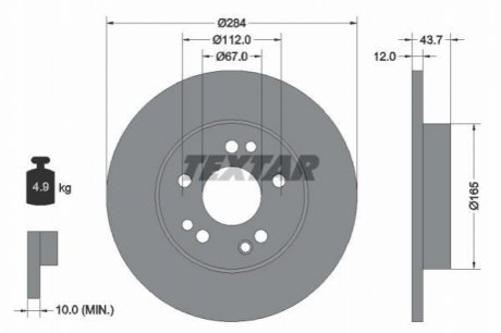 Тормозной диск TEXTAR 92031803 (фото 1)