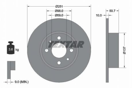 Тормозной диск TEXTAR 92034203 (фото 1)