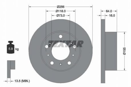 Тормозной диск TEXTAR 92034400
