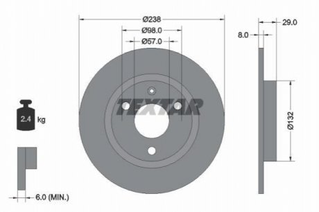 Тормозной диск TEXTAR 92038500