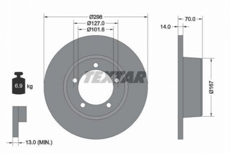 Передній гальмівний диск TEXTAR 92040600 (фото 1)