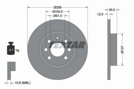 Передній гальмівний диск TEXTAR 92050600