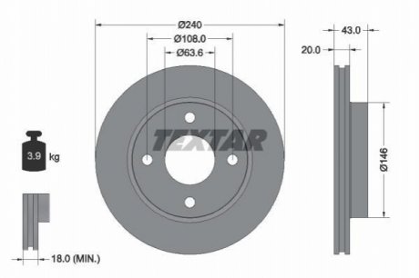Тормозные диски TEXTAR 92051003 (фото 1)