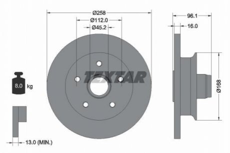 Передній гальмівний диск TEXTAR 92053000 (фото 1)