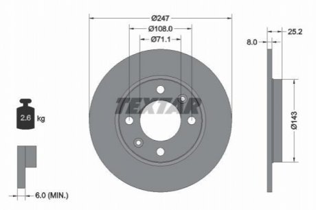 Тормозной диск TEXTAR 92055003