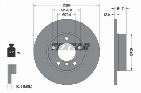 Гальмівний диск TEXTAR 92055503 (фото 1)