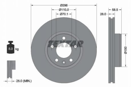 Тормозные диски TEXTAR 92057700 (фото 1)