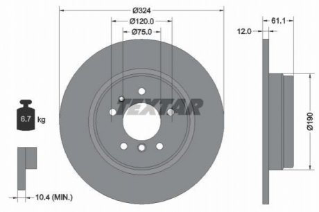 Гальмівні диски TEXTAR 92058400