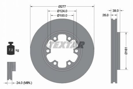 Передній гальмівний диск TEXTAR 92059000 (фото 1)
