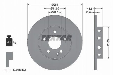 Тормозной диск TEXTAR 92059303