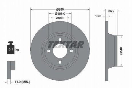 Тормозные диски TEXTAR 92060400 (фото 1)
