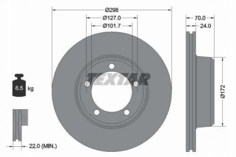 Передній гальмівний диск TEXTAR 92061300 (фото 1)